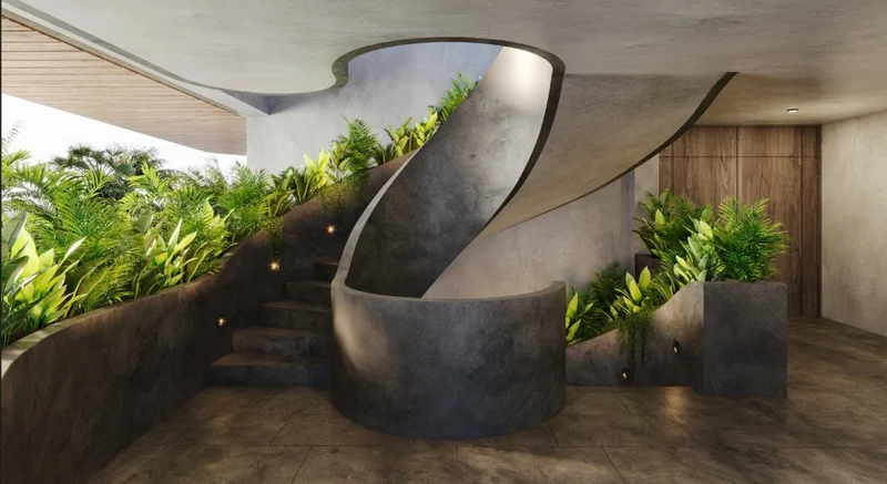 Image of Lobby at Brahma, featuring Modern Architecture, Spiral Staircase.