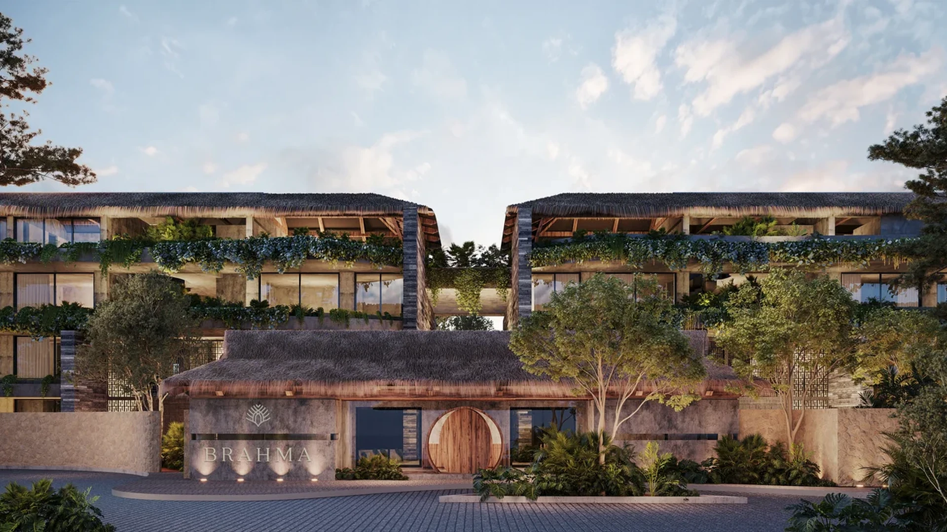 Image of Garden at Brahma, featuring Residential Exterior, Tropical Architecture.