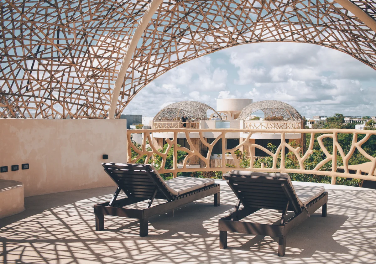 Image of Rooftop Terrace at Kan Tulum, featuring Rooftop Terrace, Outdoor Lounge.