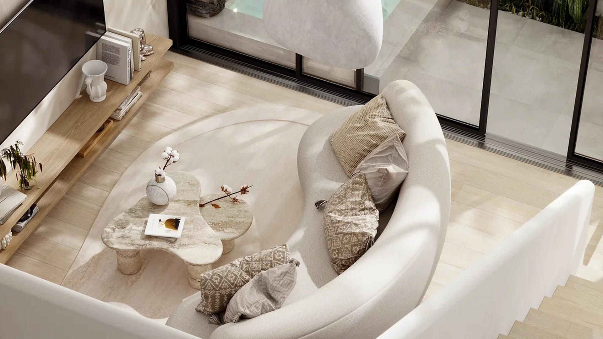 Image of Swimming Pool at Luna, featuring Modern Living Room, Sunken Living Area.