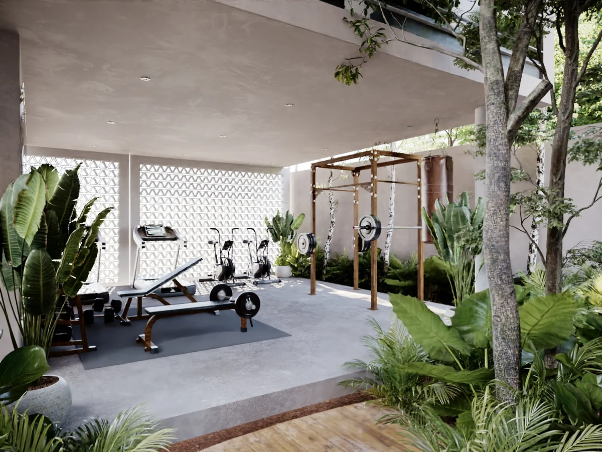 Image of Gym at Homa Kah, featuring Outdoor Gym, Fitness Center.
