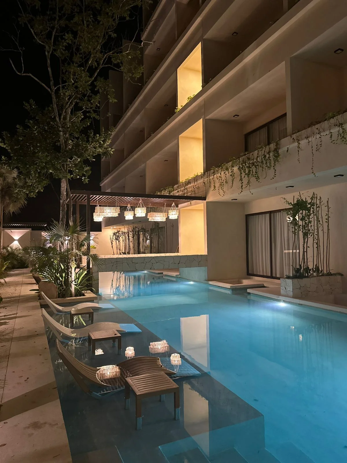 Image of Swimming Pool at Casa Makram, featuring Night Pool, Modern Architecture.