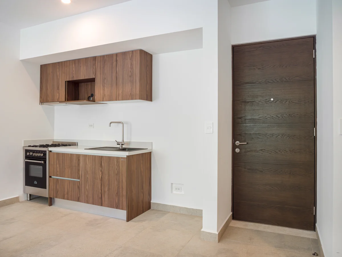 View of Modern Kitchenette at Tao Tulum, showcasing Compact Kitchen, Studio Kitchen.
