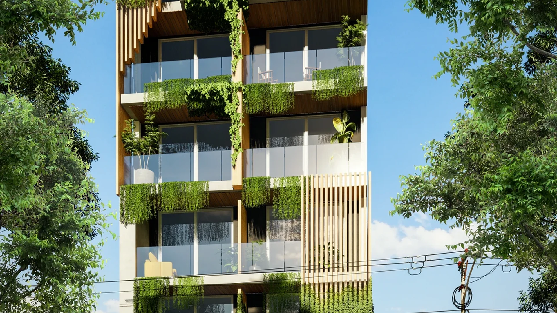 Image of Garden at Centurmex 25, featuring Modern Architecture, Green Facade.