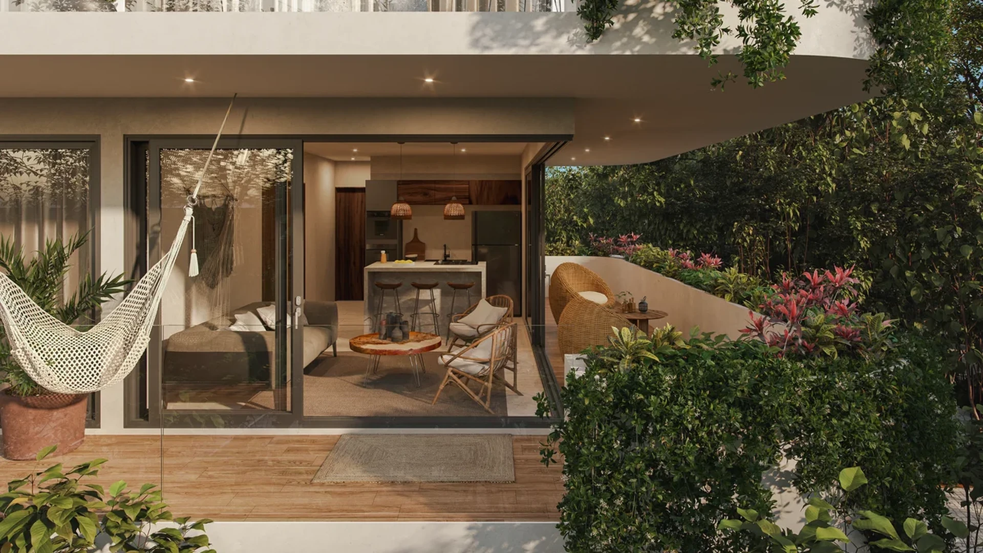 Image of Garden at Park 101, featuring Modern Balcony, Outdoor Living Space.