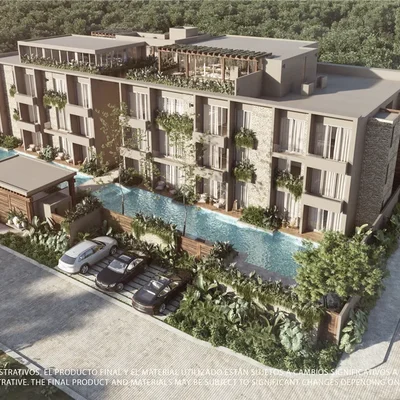 Image of Swimming Pool at Nhoa, featuring Modern Architecture, Residential Complex.