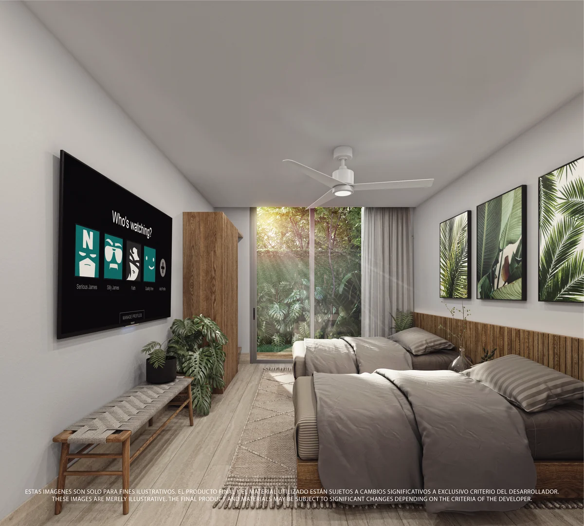 Image of Garden at Nhoa, featuring Modern Bedroom, Tropical View.