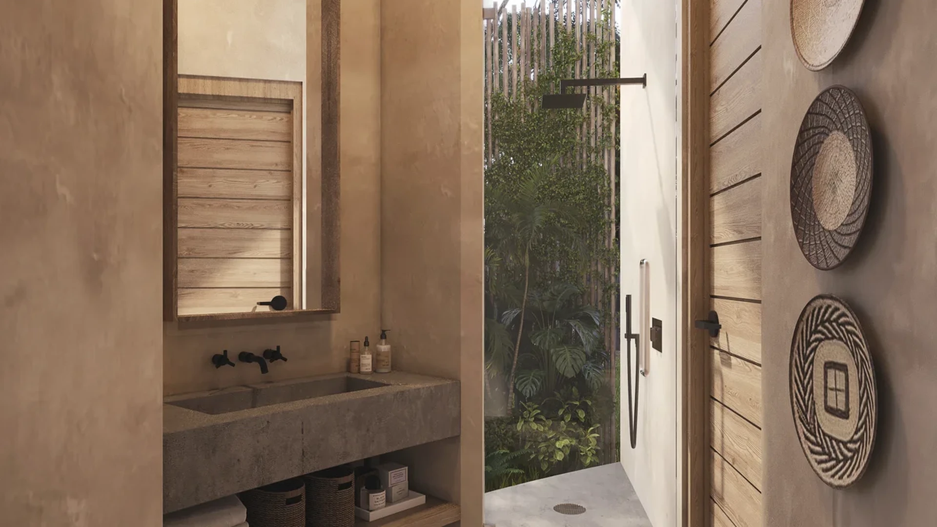 Image of Garden at 404 Tulum, featuring Modern Bathroom, Tropical Design.