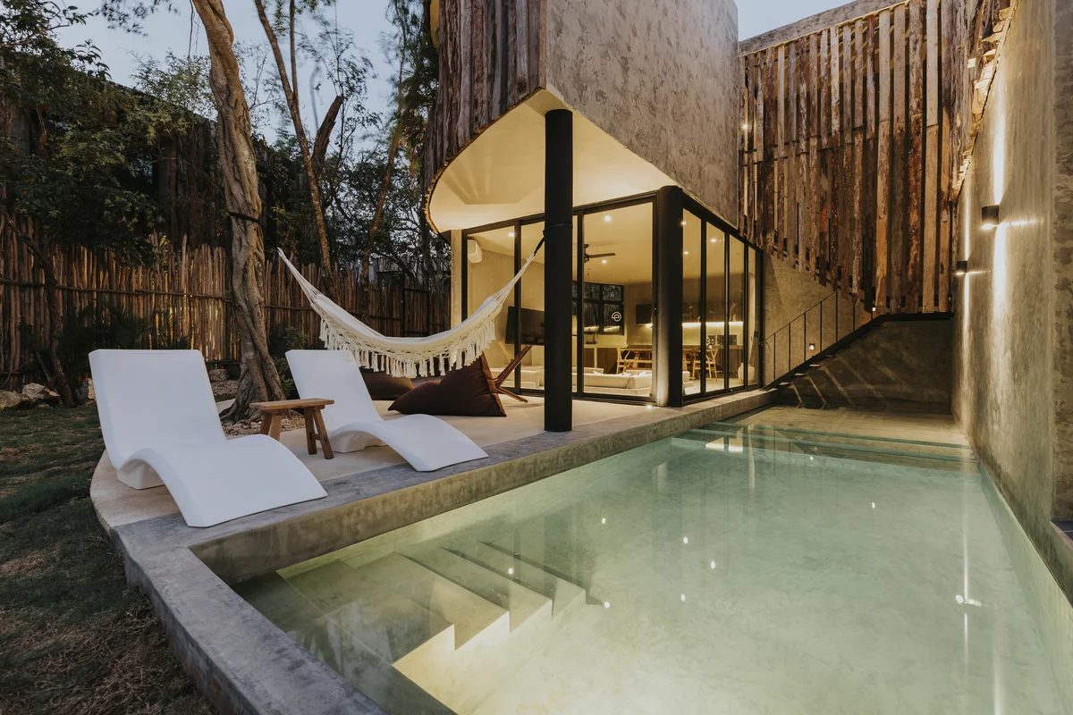 Image of Swimming Pool at 404 Tulum, featuring Private Pool, Modern Architecture.