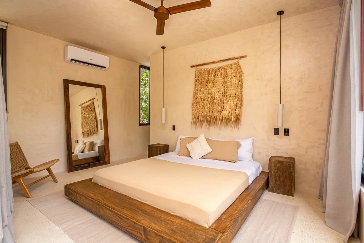 Image of a Master Bedroom, featuring Rustic Modern Design and Bohemian Decor.