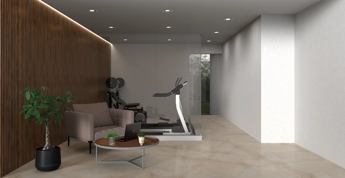 Image of Gym at Amanecer, featuring Modern Gym, Fitness Center.