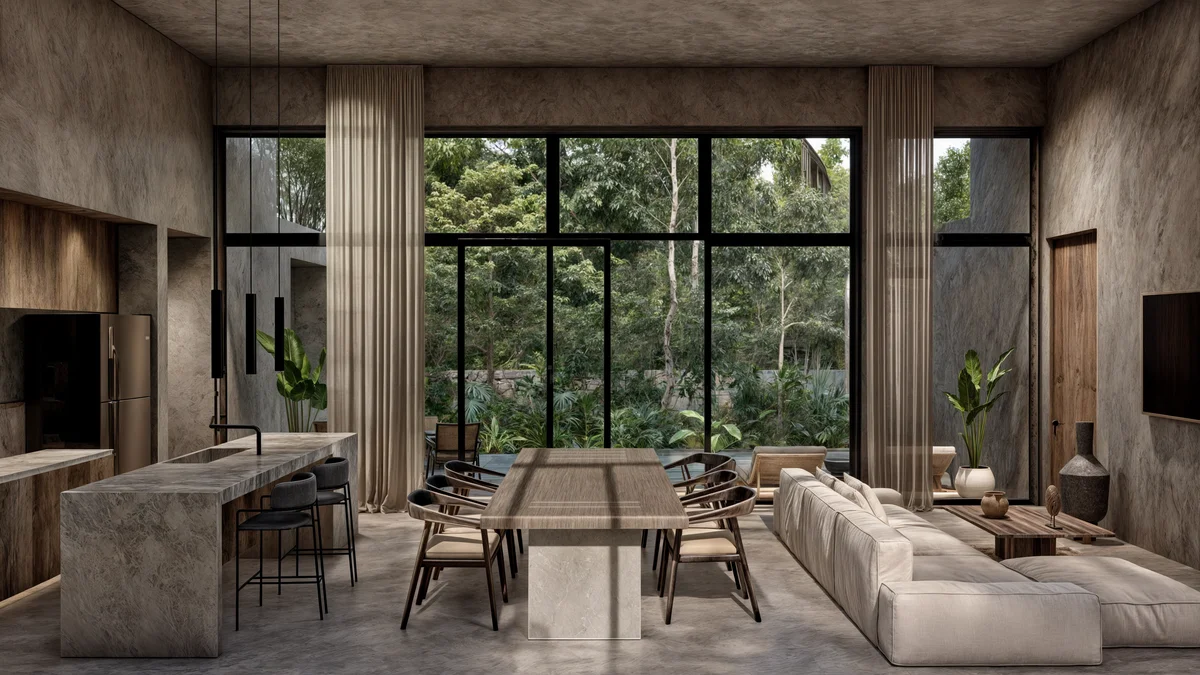 Image of Lounge at Beecheii, featuring Open Concept Living, Modern Interior Design.