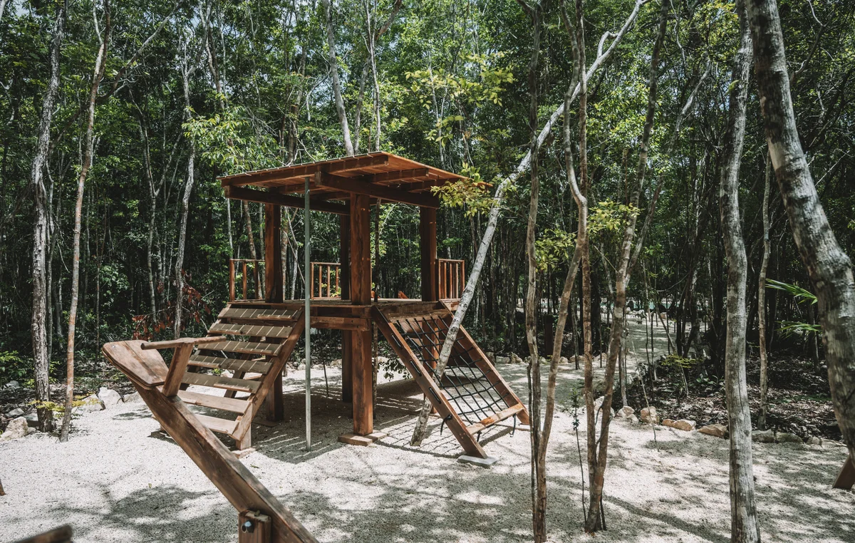 View of Outdoor Playground at Beecheii, showcasing Jungle Gym, Nature Play Area.