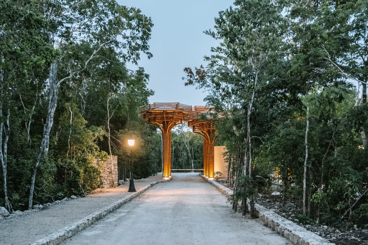 Image of Garden at Beecheii, featuring Tropical Entrance, Architectural Gateway.