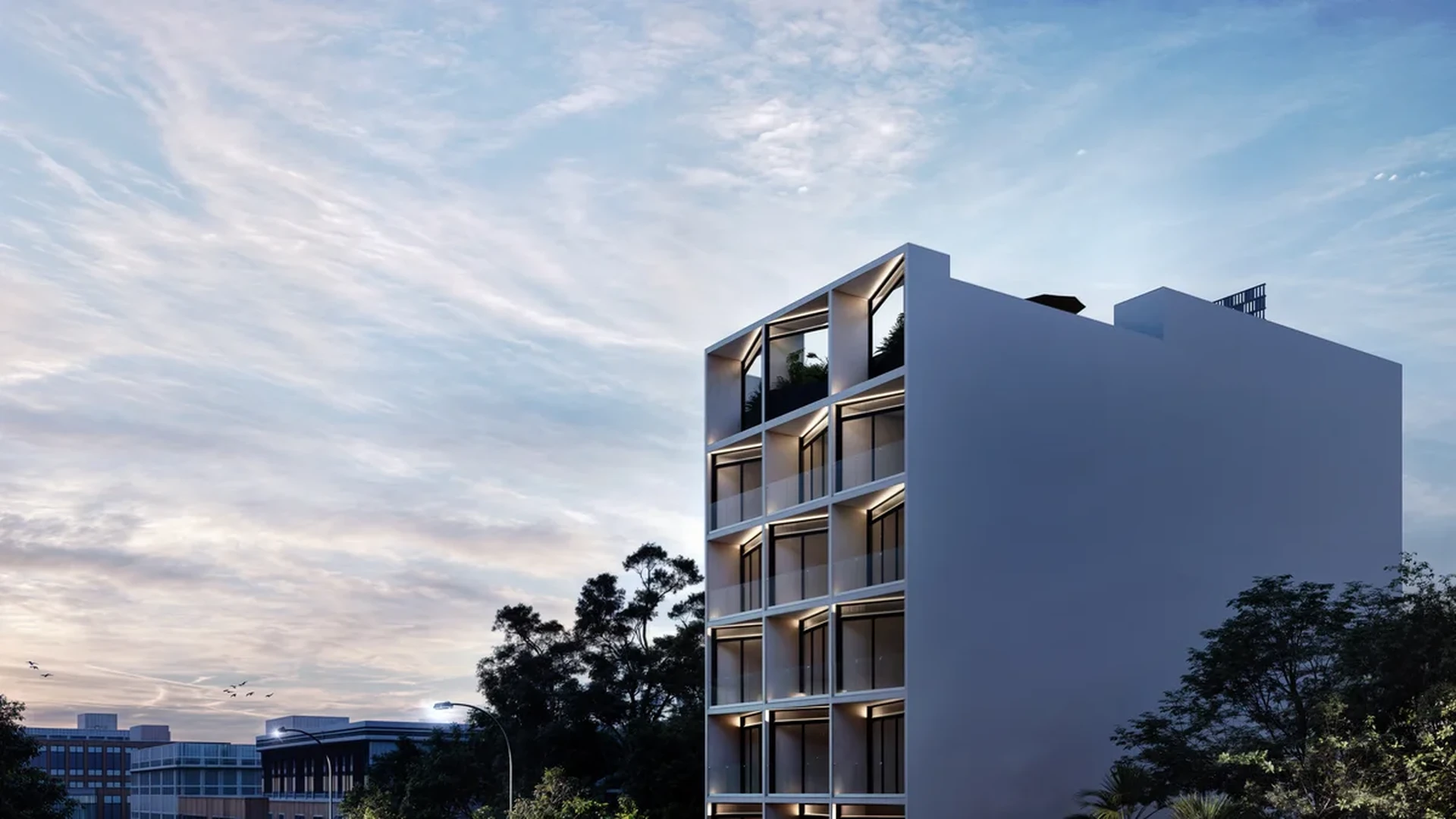 View of Modern Architecture at Buzz, showcasing Building Facade, Residential Building.