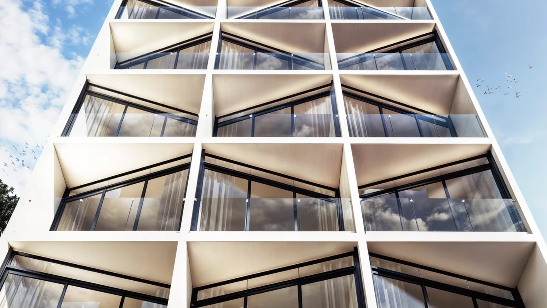 View of Modern Architecture at Buzz, showcasing Building Facade, Contemporary Design.