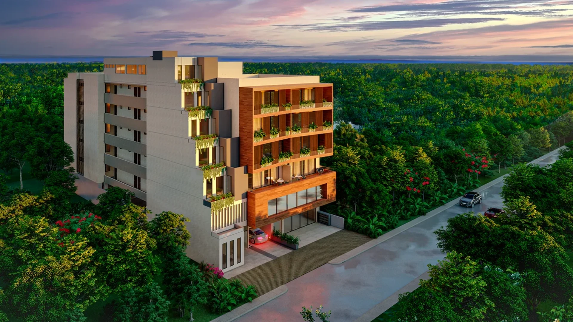 Image of Parking at Central Condo Living, featuring Modern Architecture, Building Exterior.