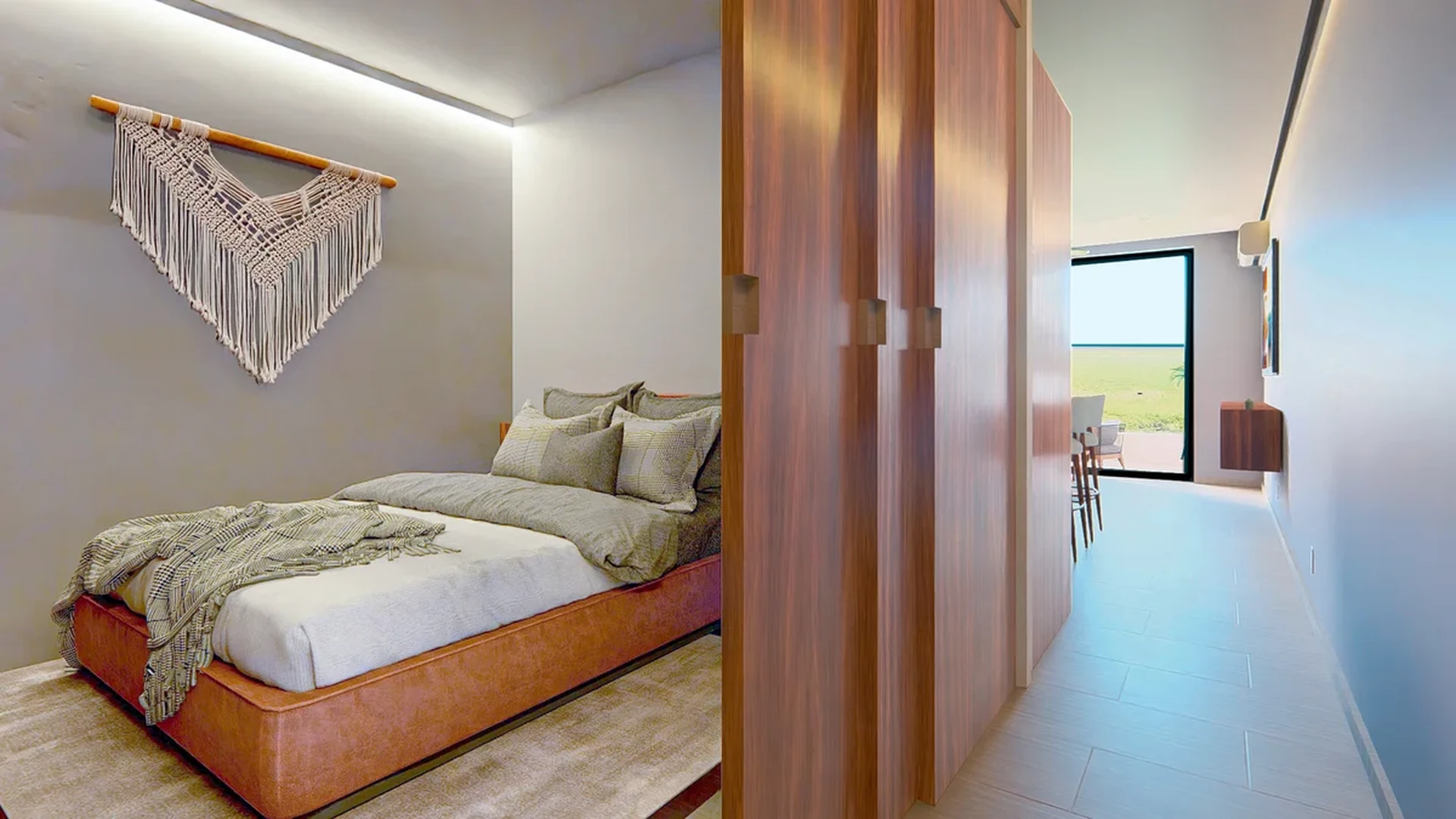 Image of Ocean View at Central Condo Living, featuring Modern Bedroom, Minimalist Interior.