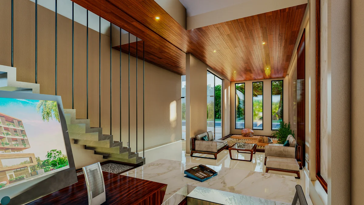 Image of Lounge at Central Condo Living, featuring Modern Lobby, Luxury Interior.