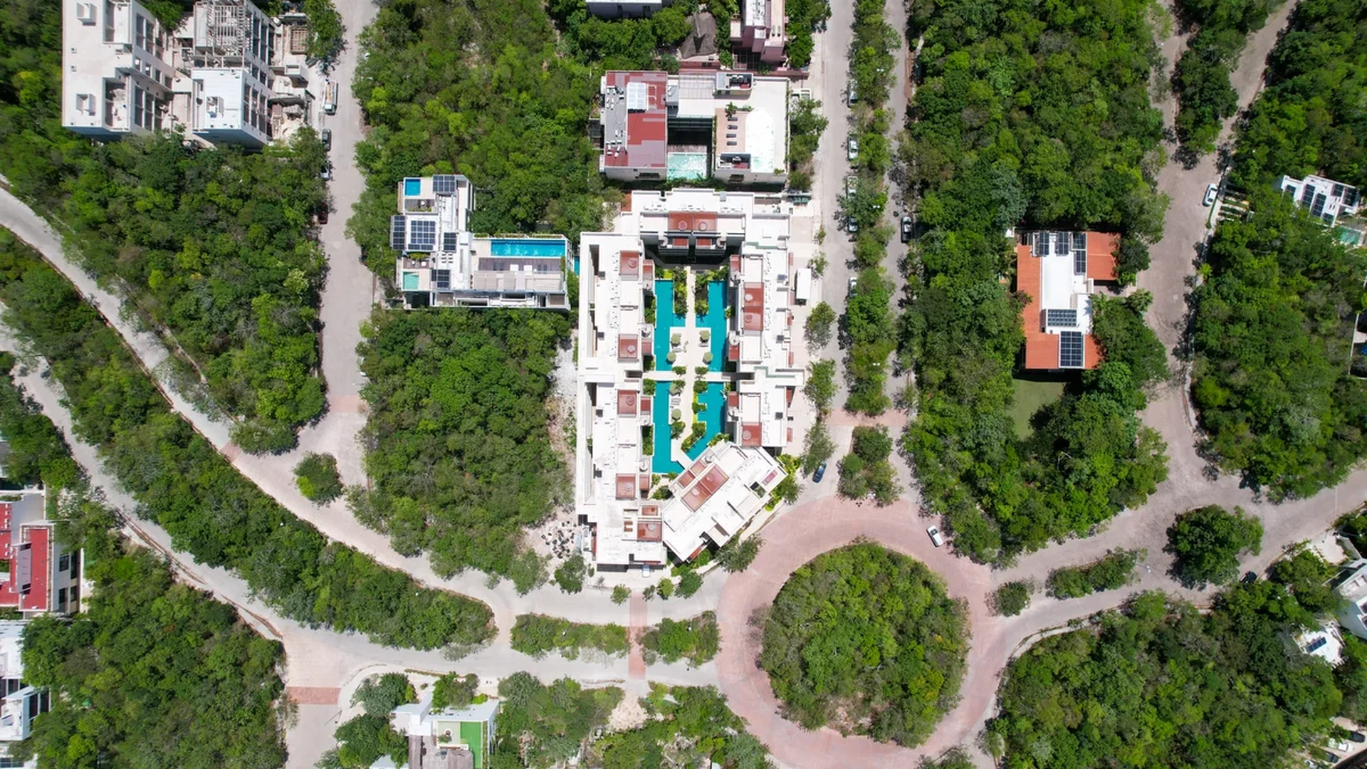 Image of Swimming Pool at Costa Caribe, featuring Aerial View, Residential Complex.