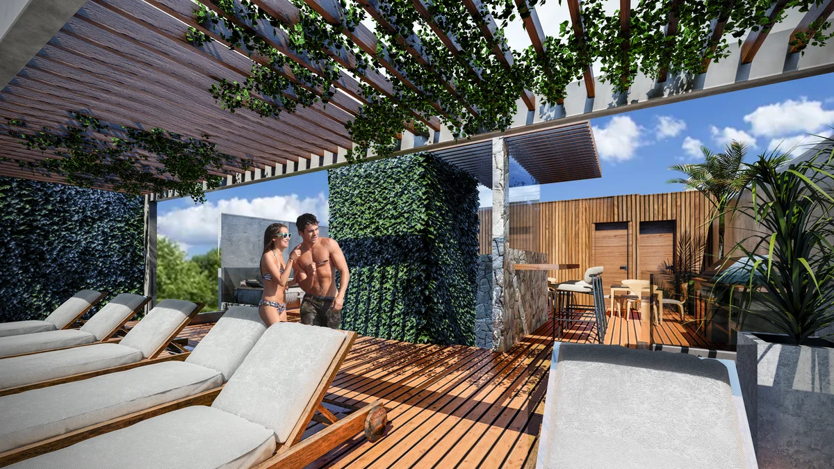 Image of Rooftop Terrace at Centurmex 10, featuring Rooftop Terrace, Outdoor Lounge.