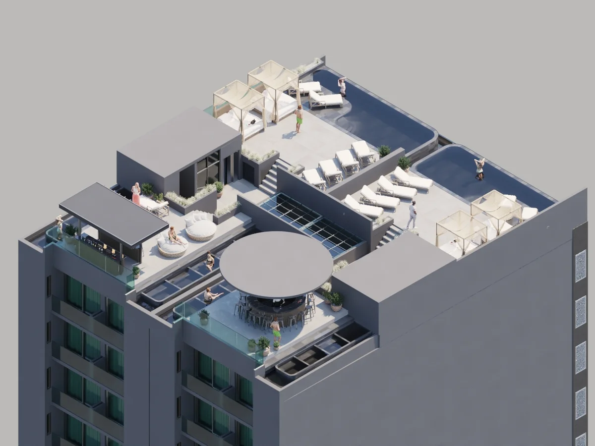 Image of Swimming Pool at DK 44 Fase 2, featuring Rooftop Pool, Luxury Amenities.