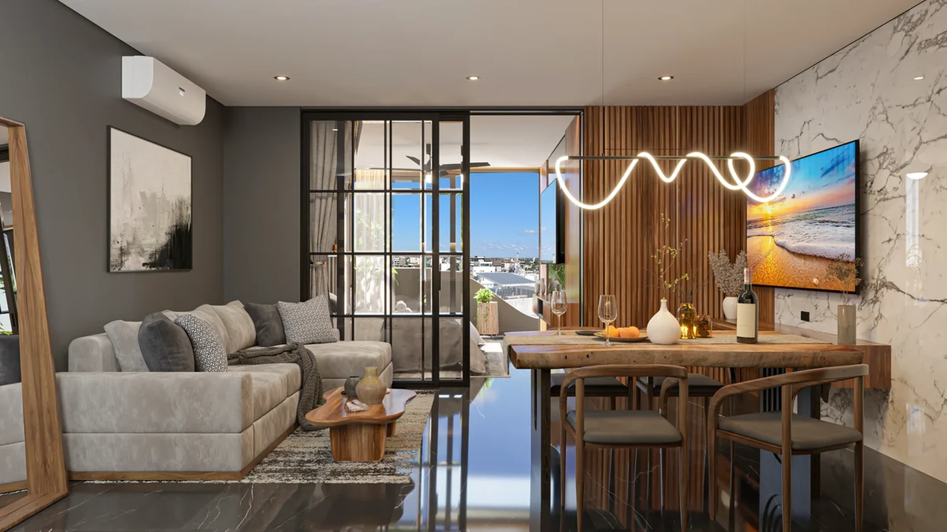 Image of Rooftop Terrace at DK 44 Fase 2, featuring Modern Living Room, Stylish Dining Area.