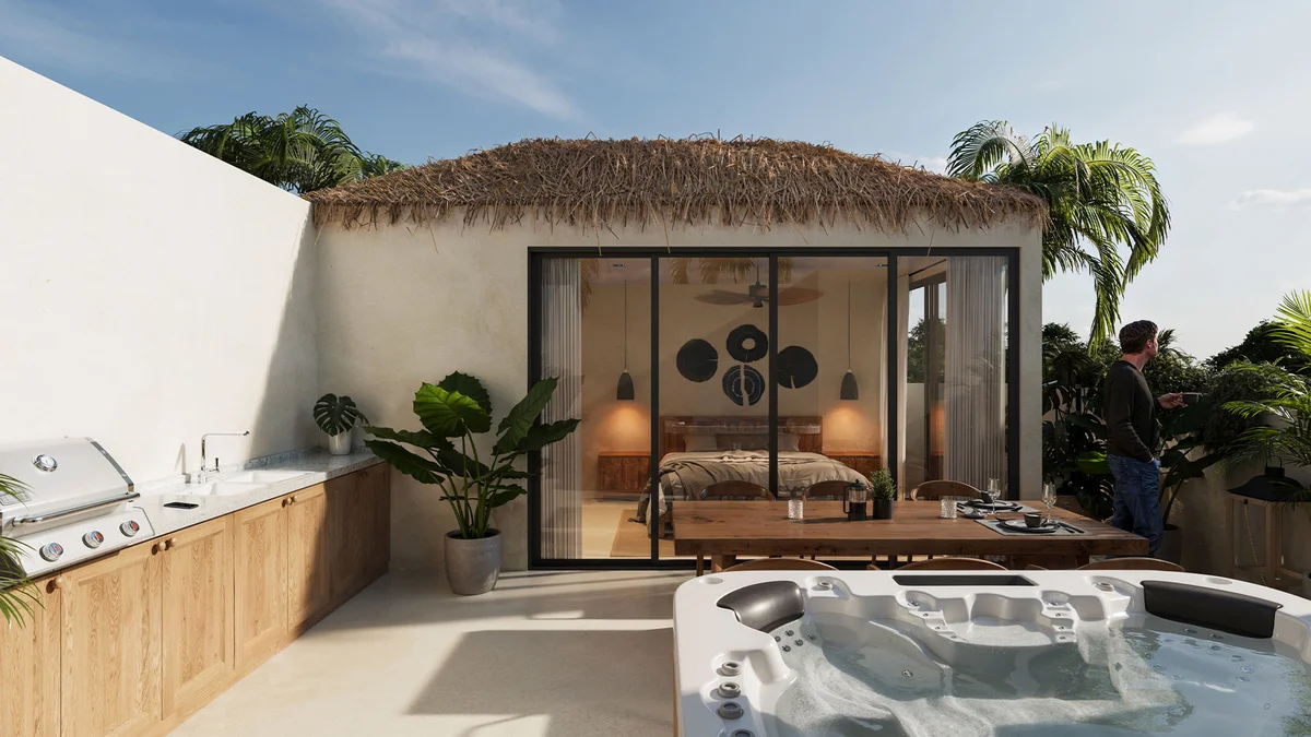 Image of Jacuzzi at Fruits Losantos, featuring Outdoor Living, Rooftop Terrace.