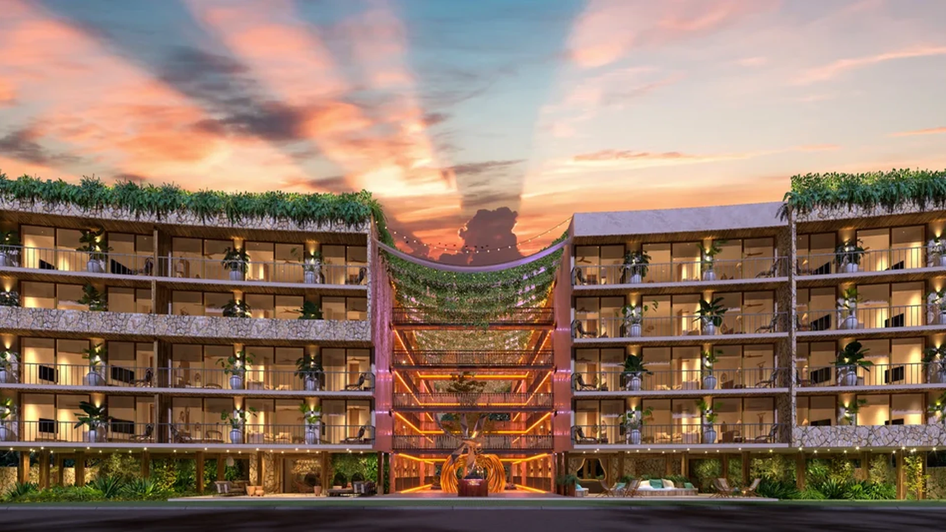 Image of Lobby at Distrito Arte, featuring Modern Architecture, Resort Facade.