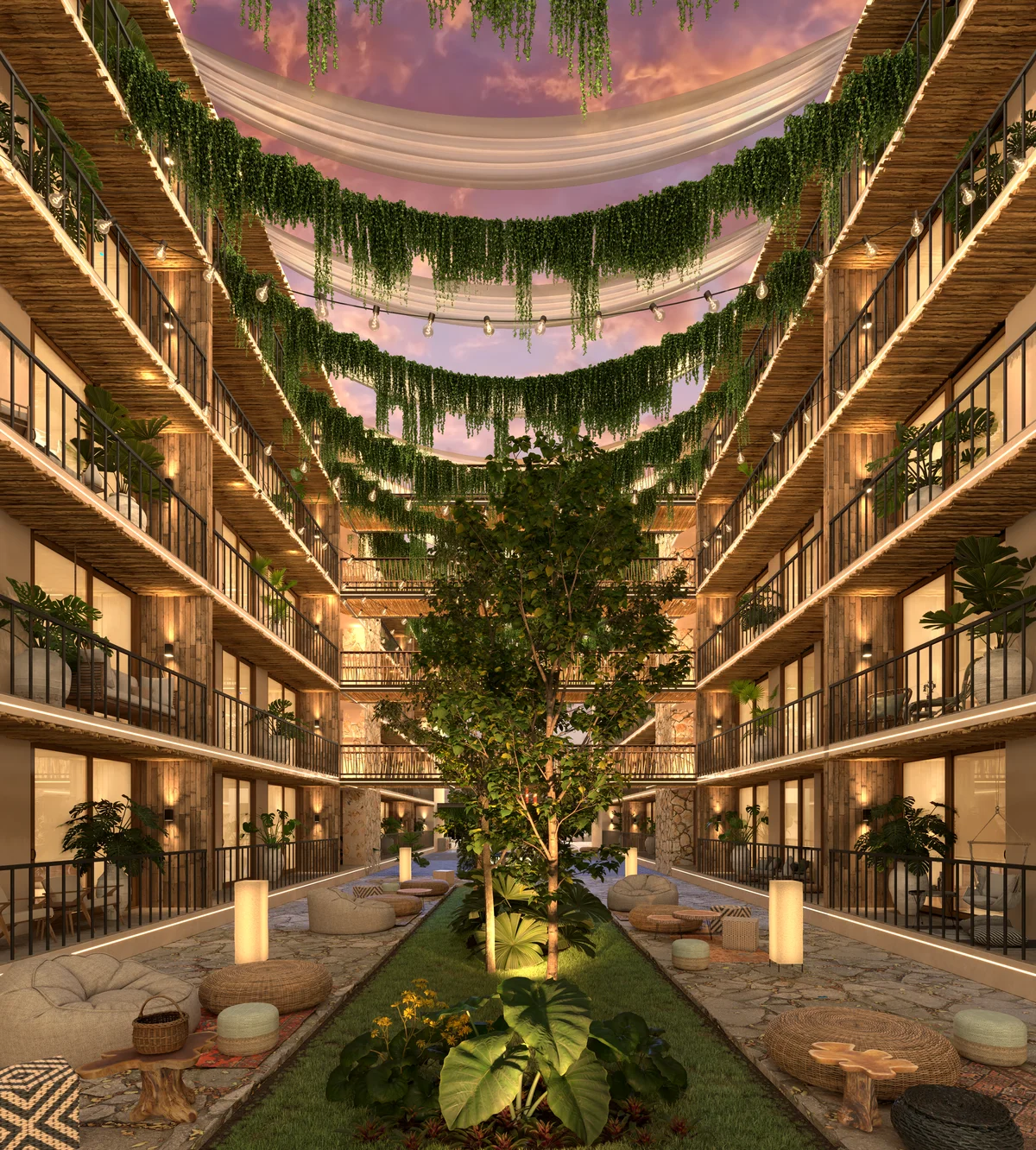 Image of Garden at Distrito Arte, featuring Resort-Style Courtyard, Lush Greenery.