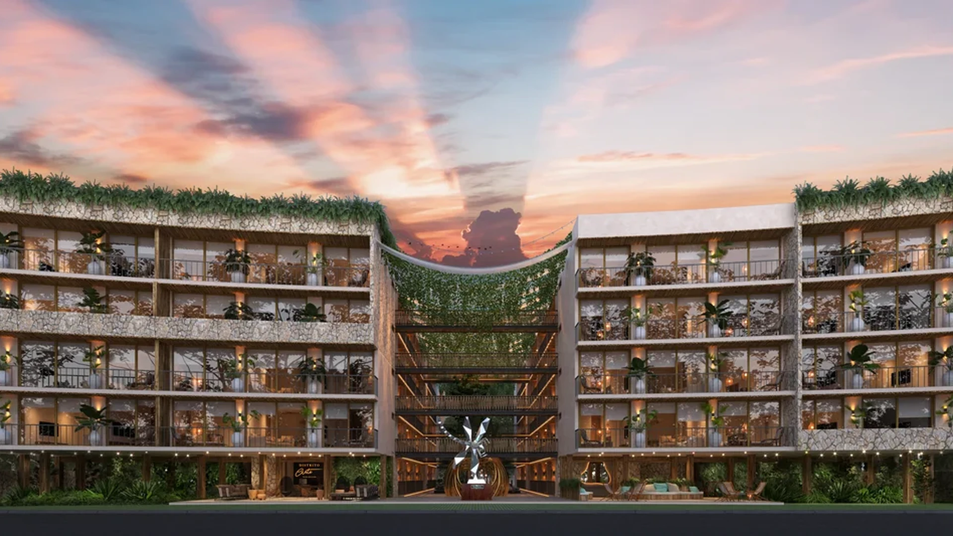 Image of Lounge at Distrito Arte, featuring Modern Architecture, Luxury Residential.