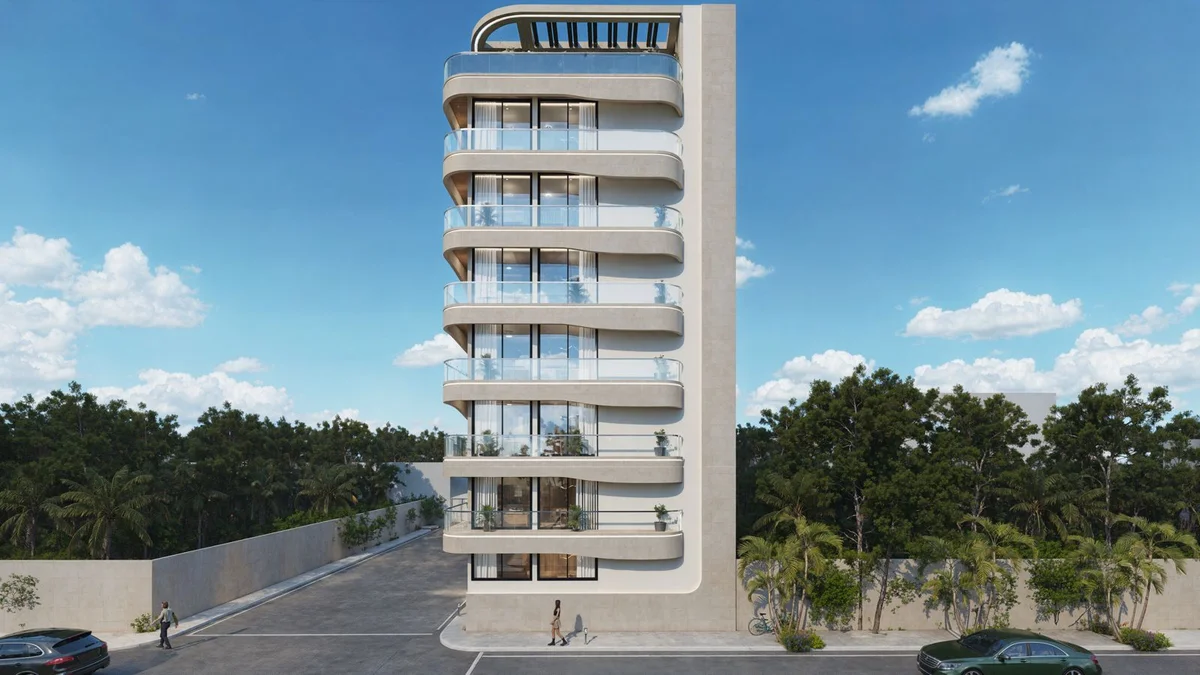 Image of Swimming Pool at DK 42, featuring Modern Building, Residential Facade.