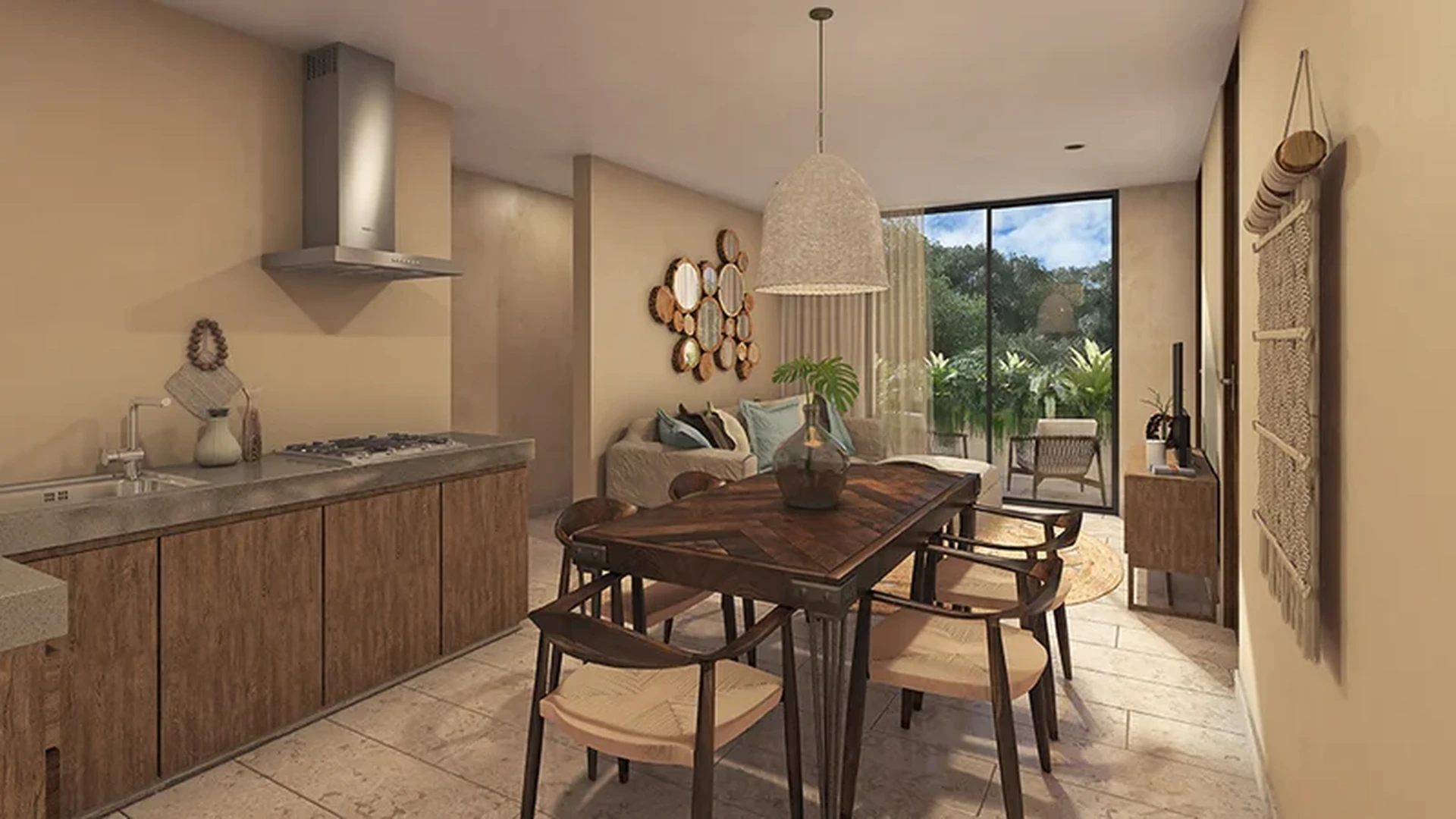 Image of Garden at Gran Tulum, featuring Open Concept Living, Modern Kitchen.