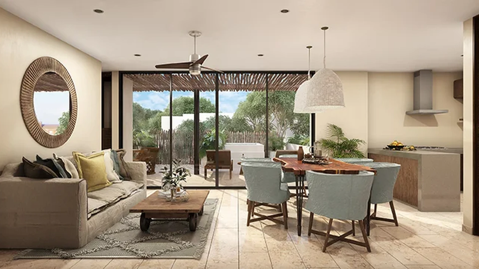Image of Garden at Gran Tulum, featuring Open Concept Living, Modern Interior.