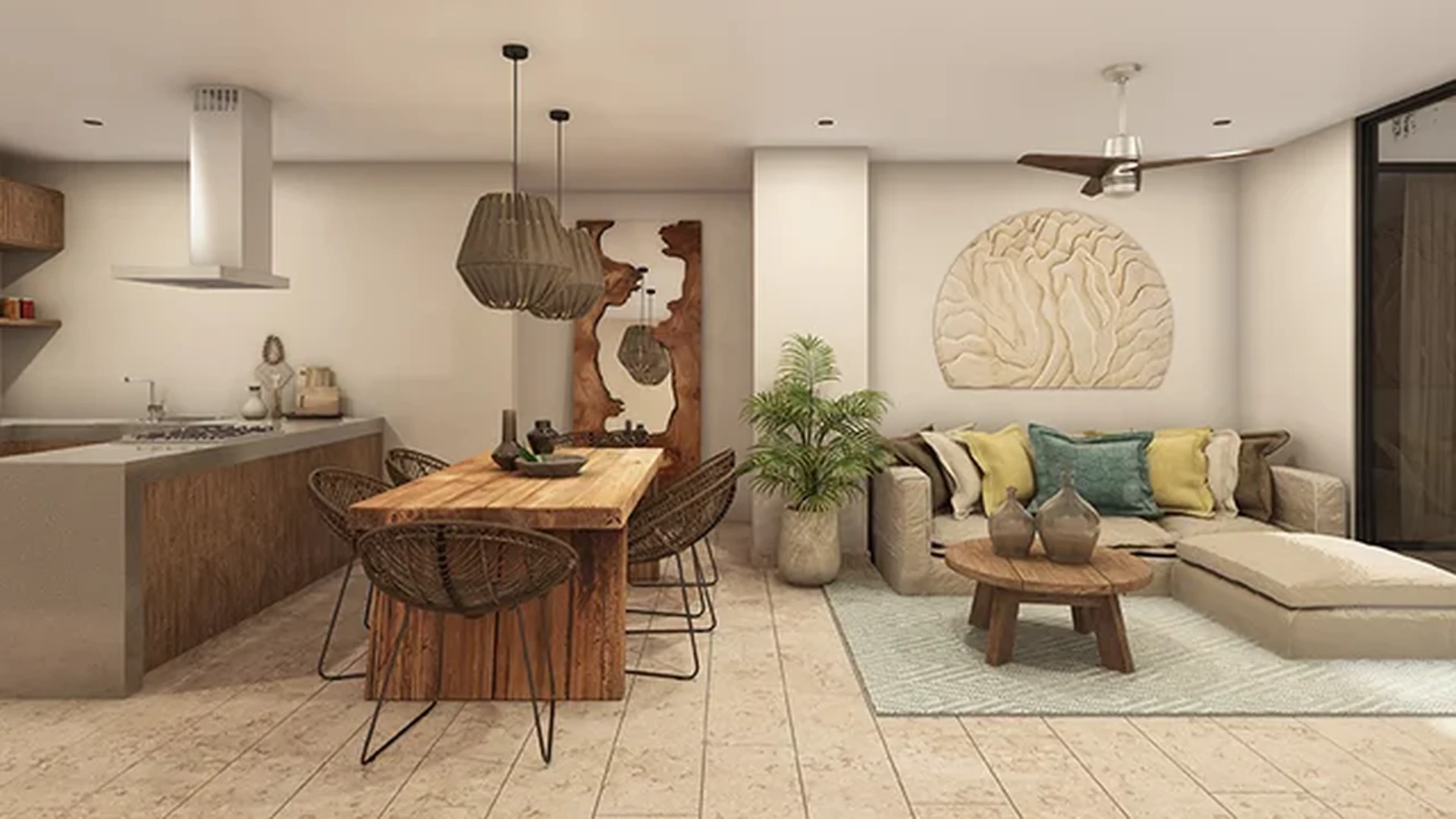 Image of Garden at Gran Tulum, featuring Open Concept Living, Modern Kitchen.