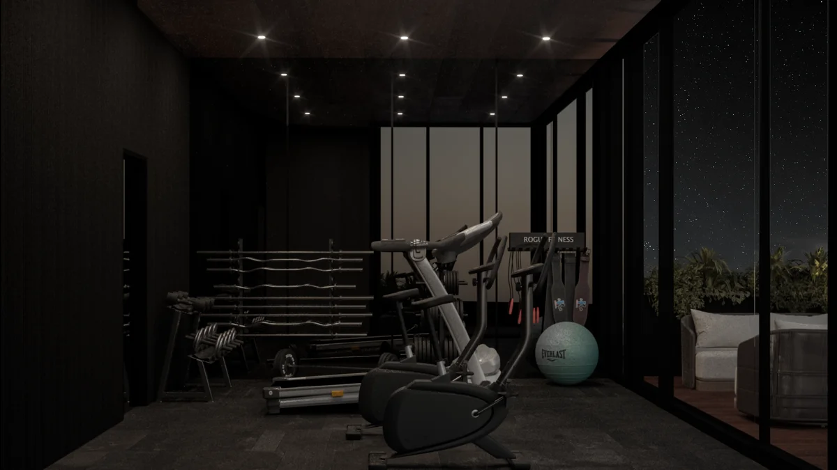 Image of Gym at Hermitage Keej, featuring Modern Gym, Fitness Center.