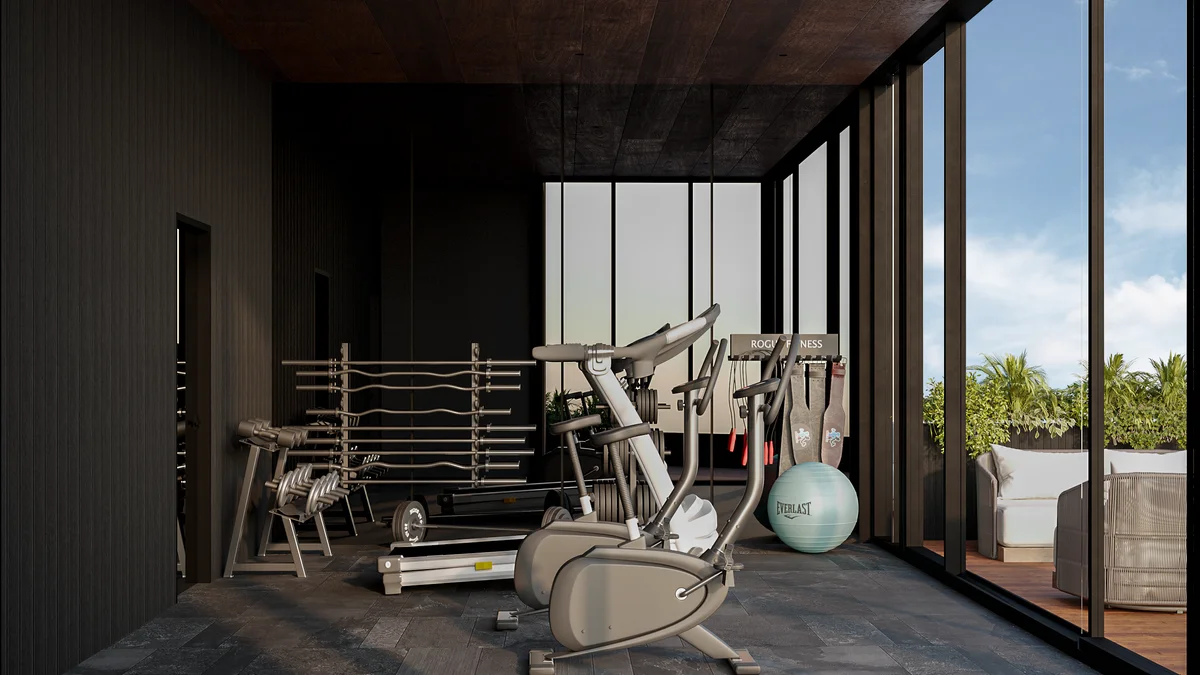 Image of Gym at Hermitage Keej, featuring Modern Gym, Fitness Center.