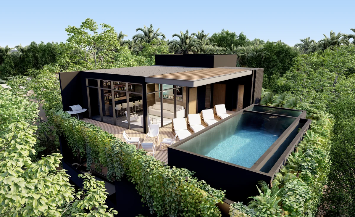 Image of Swimming Pool at Hermitage Keej, featuring Modern Villa, Private Pool.