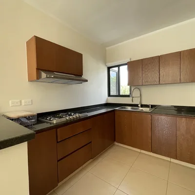 View of Kitchen Interior at Inzignia, showcasing Modern Kitchen, Wood Cabinetry.