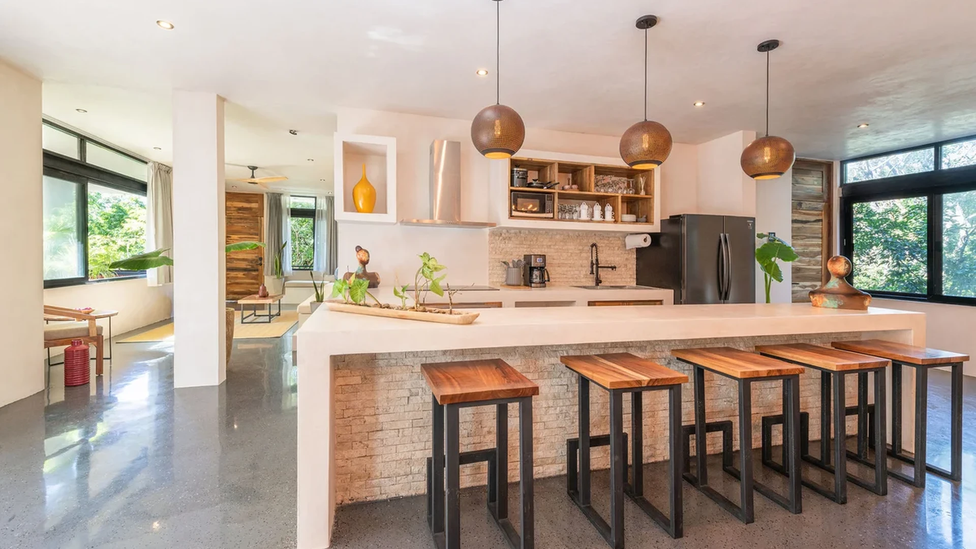 View of Modern Kitchen at Irie, showcasing Open Concept Living, Kitchen Island.