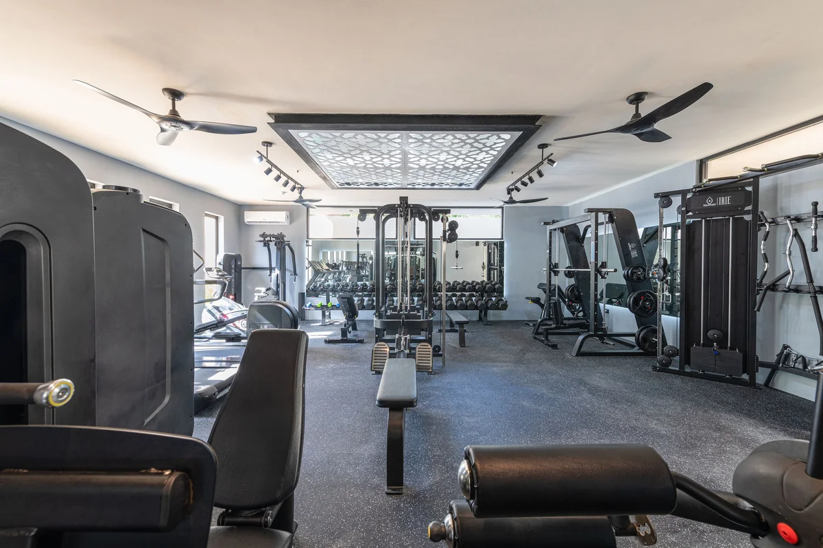 Image of Gym at Irie, featuring Modern Gym, Fitness Center.