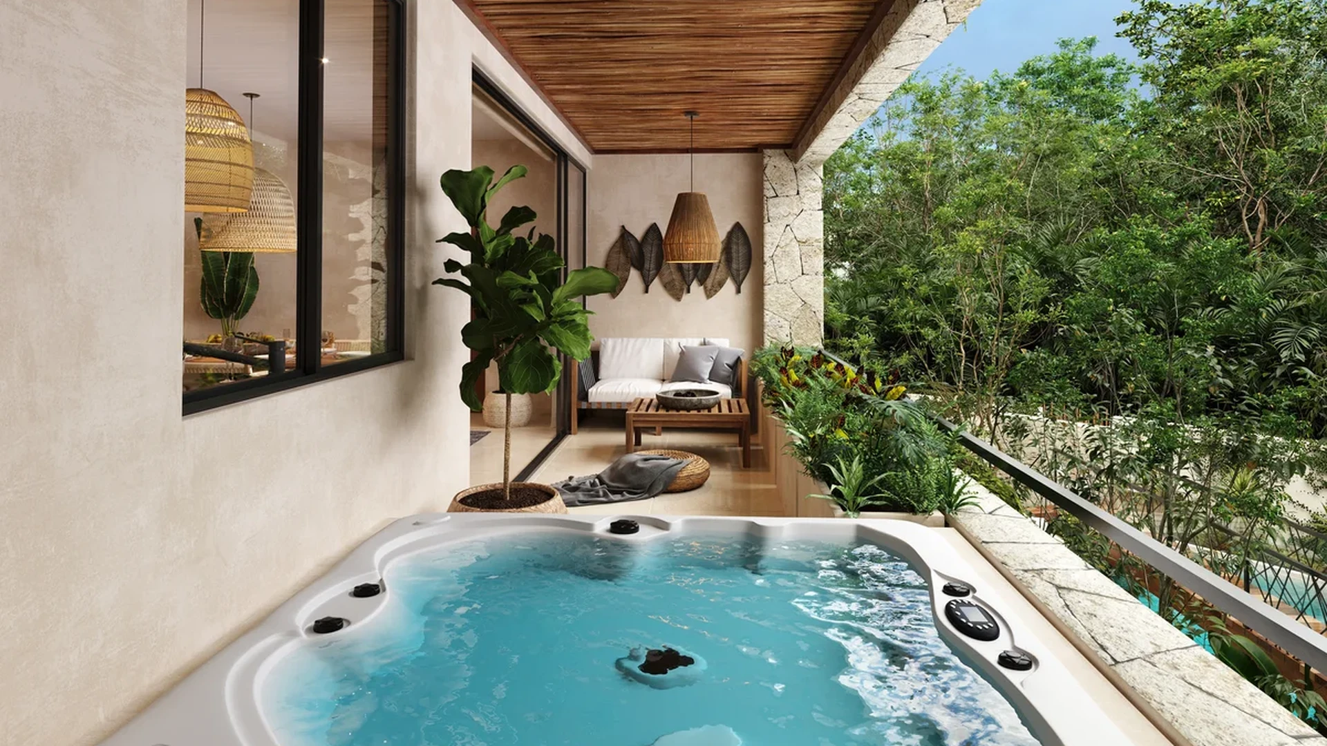 Image of Jacuzzi at Itza Selva, featuring Private Terrace, Jacuzzi.