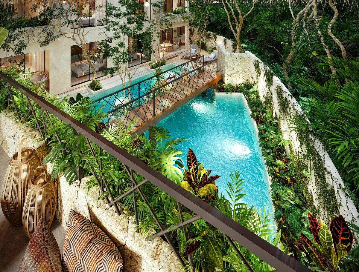 Image of Swimming Pool at Itza Selva, featuring Tropical Resort, Luxury Living.