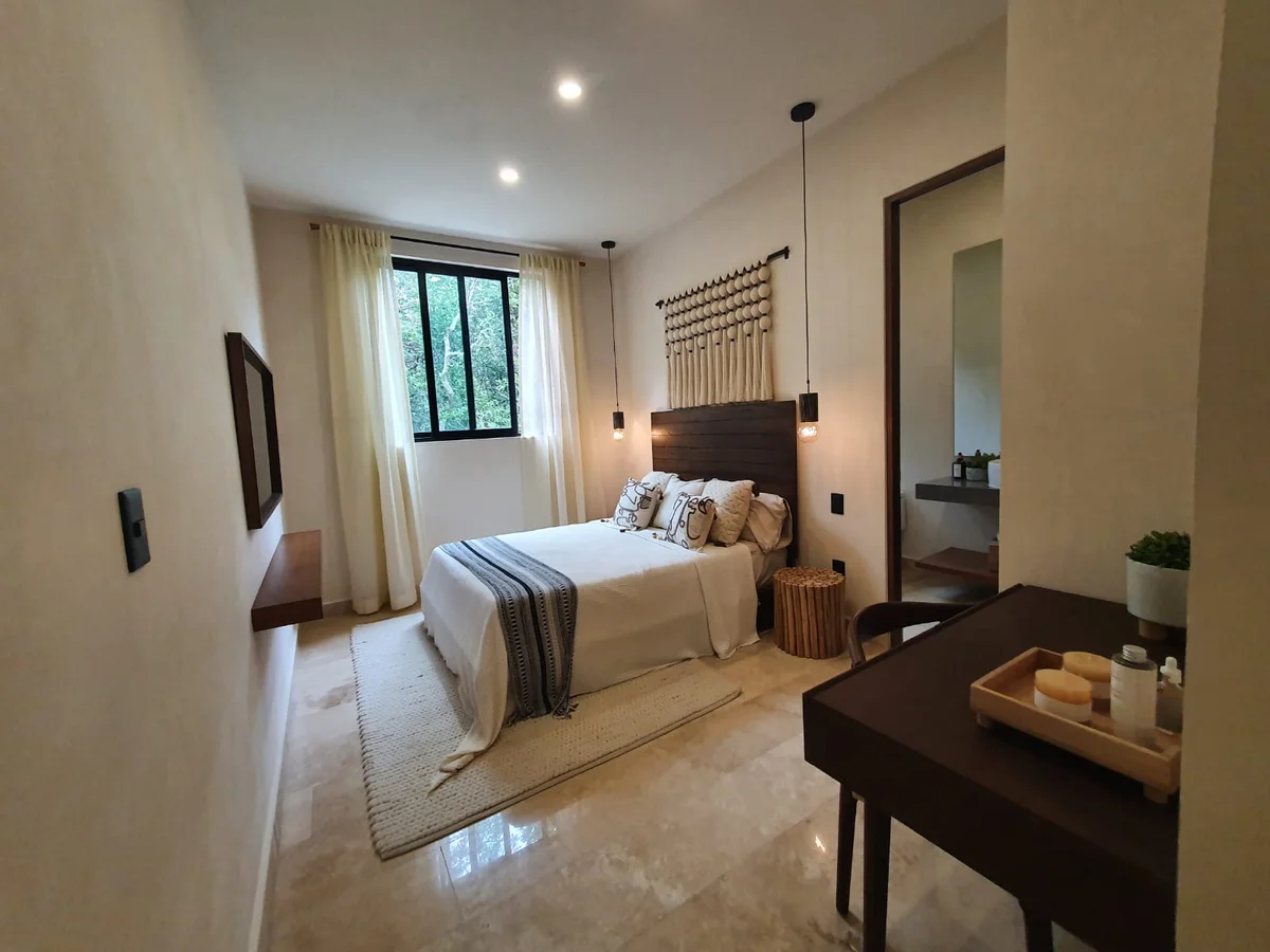 View of Modern Bedroom at Jungle Park Residences, showcasing Neutral Decor, Minimalist Design.