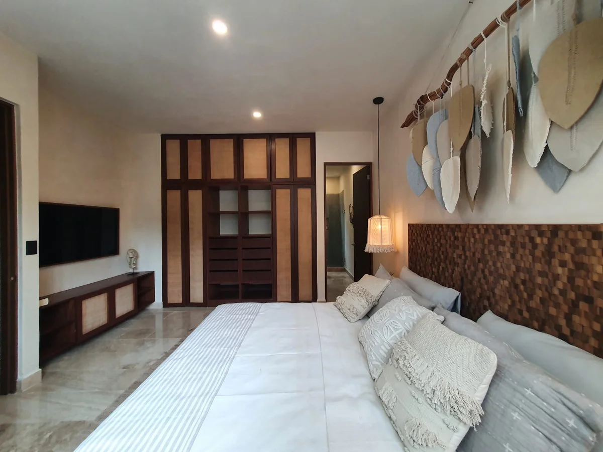 View of Modern Bedroom at Jungle Park Residences, showcasing Spacious Bedroom, Wood Elements.