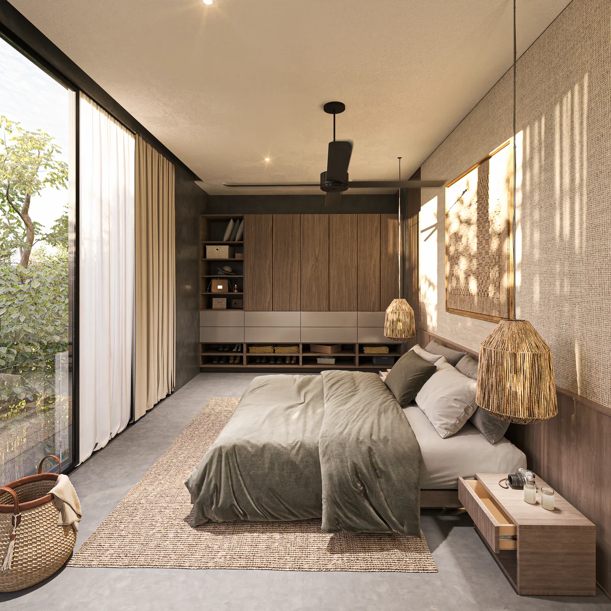 Image of Garden at Kachava Lux, featuring Modern Bedroom, Spacious Wardrobe.