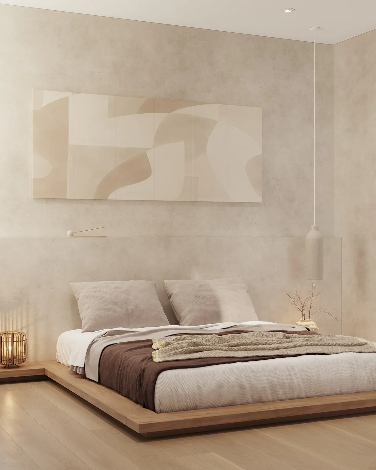 View of Modern Bedroom at Ki Residences, showcasing Minimalist Design, Platform Bed.