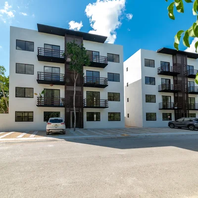 Image of Parking at Kim-Koba, featuring Modern Architecture, Residential Building.