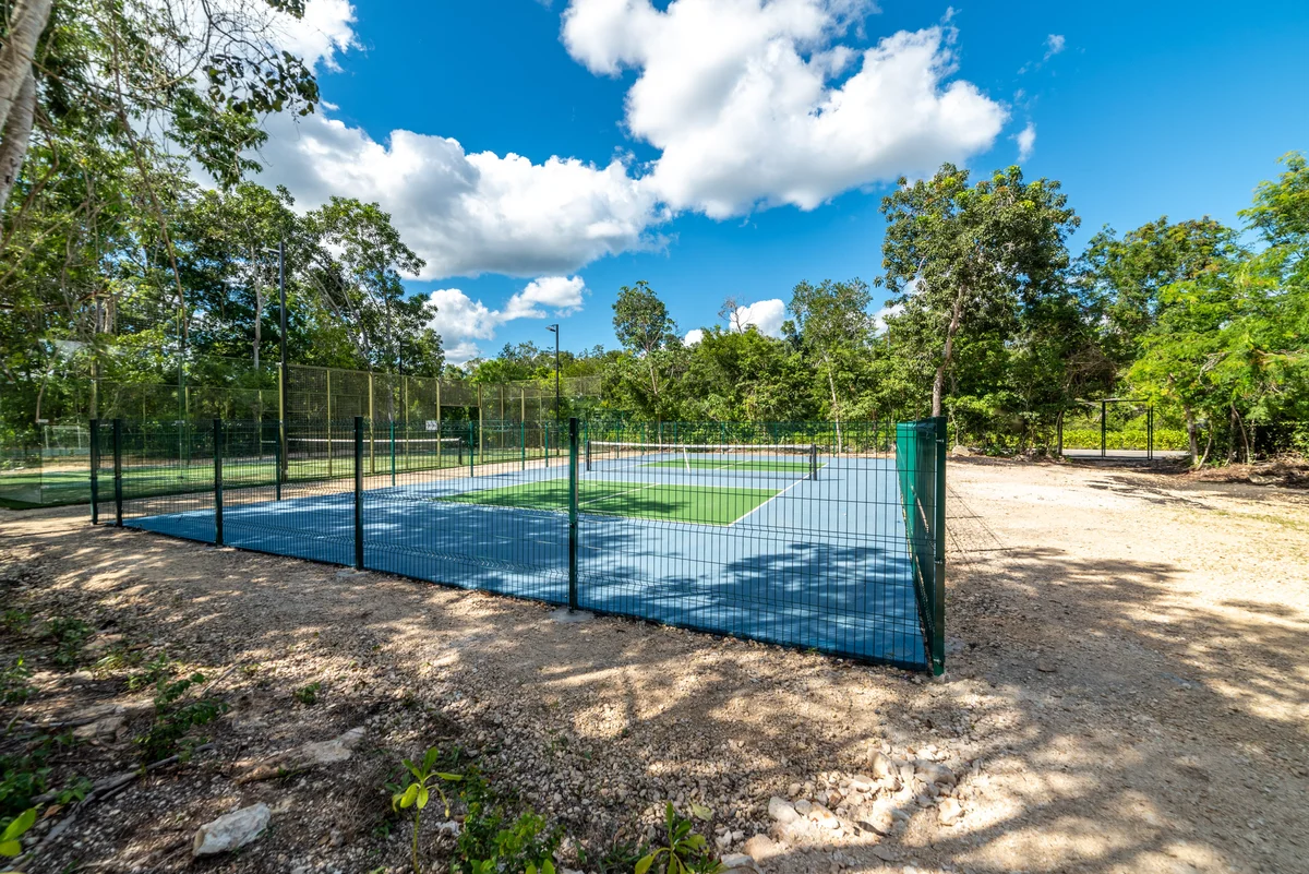 View of Padel Court at Kim-Koba, showcasing Outdoor Sports Court, Recreational Area.