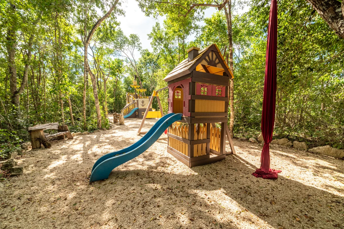 View of Outdoor Playground at Kim-Koba, showcasing Kids Play Area, Family Amenity.